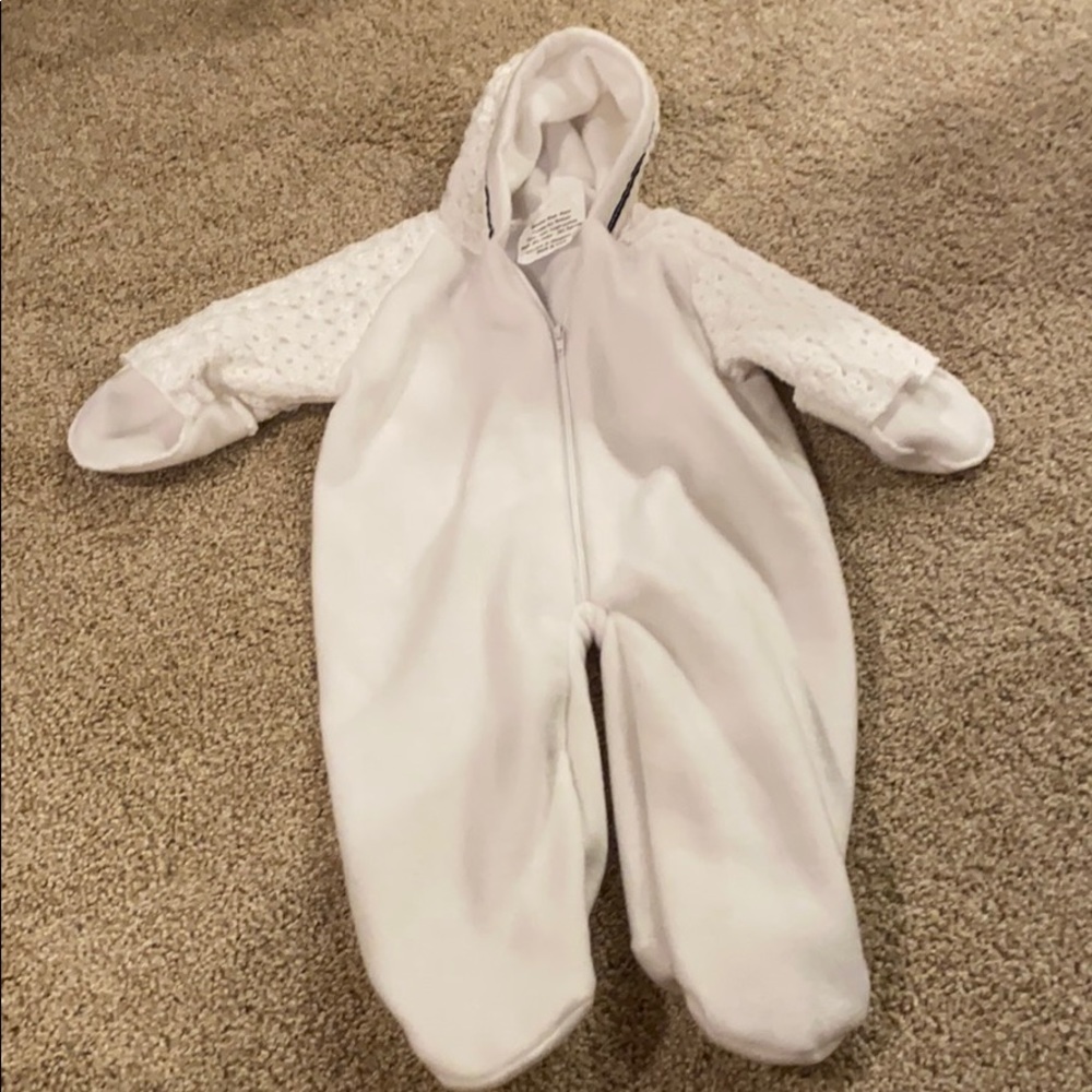 White baby bunting, made in USA
